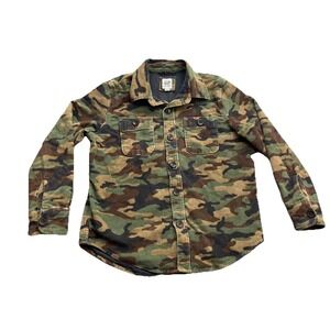 Gap Kids Camo Corduroy Jacket Boys Medium Lined Woodland Camouflage